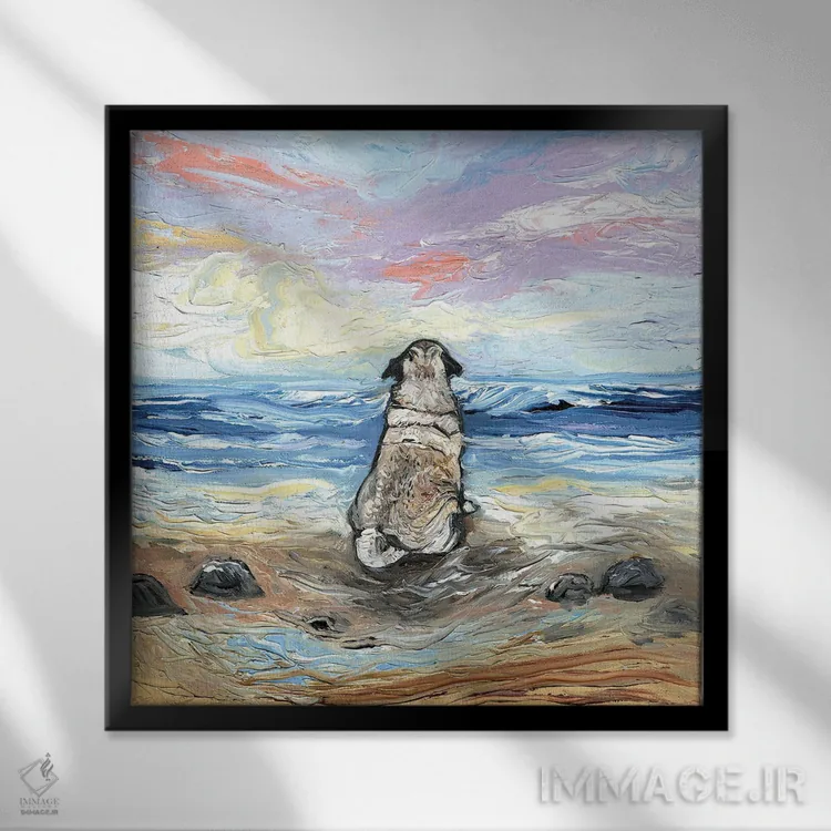 تابلو روزهای ساحلی اثر آجا تریر - نمای قابدار مشکی