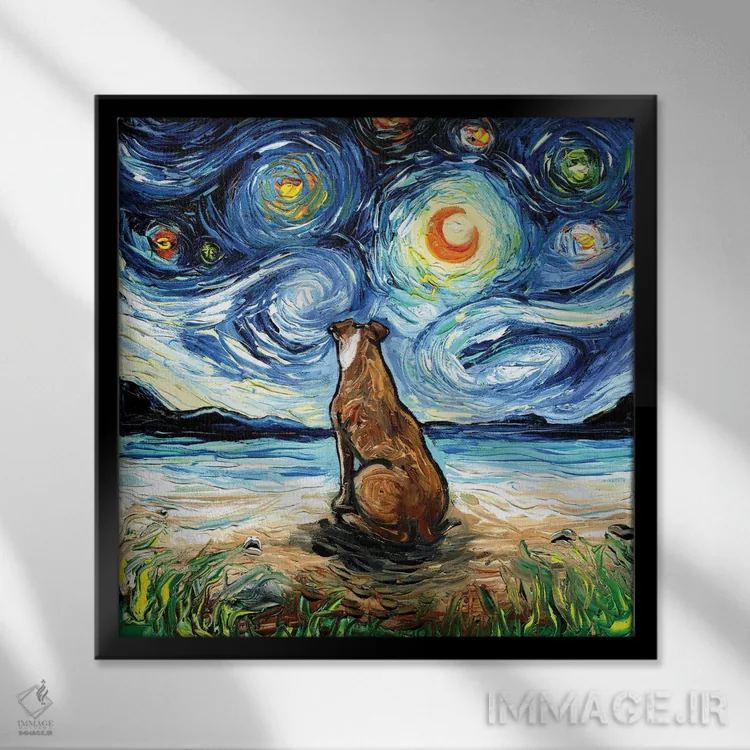 تابلو شبهای ساحلی اثر آجا تریر - نمای قابدار مشکی