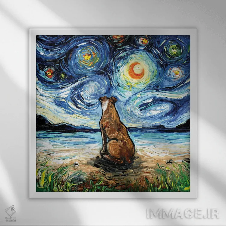 تابلو شبهای ساحلی اثر آجا تریر - نمای قابدار سفید