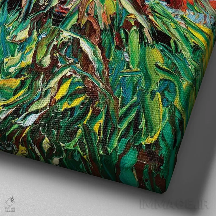 تابلو شب جرمن شورتهیر پوینتر سیاه اثر آجا تریر - نمای نزدیک بافت بوم