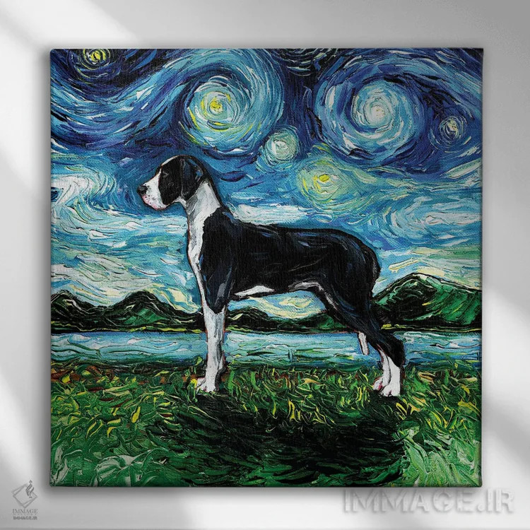 تابلو شب گریت باور مانتل (طرح تیرهروشن) اثر آجا تریر - نمای روبهرو روی دیوار