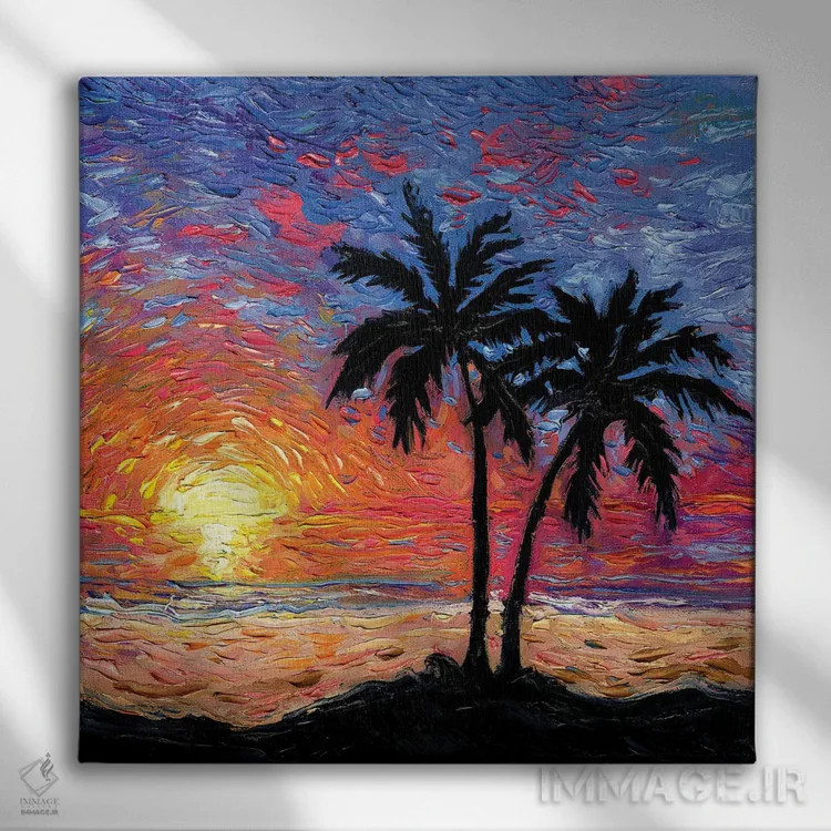 تابلو بهشت در غروب اثر آجا تریر - نمای روبهرو روی دیوار