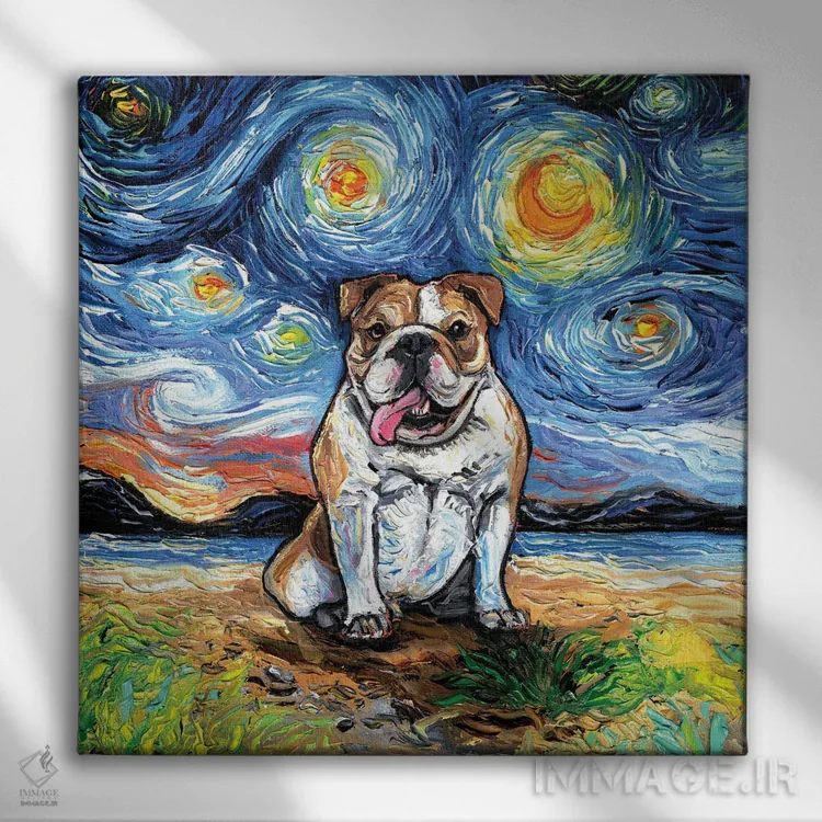 تابلو شب دوم بولداگ اثر آجا تریر - نمای روبهرو روی دیوار