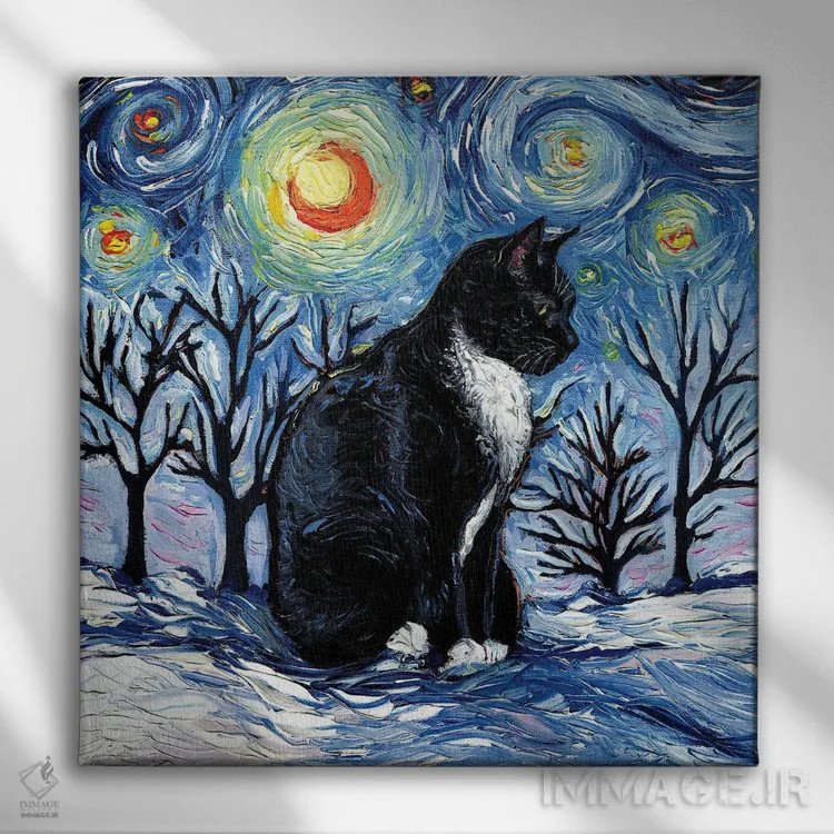 تابلو شب زمستانی اثر آجا تریر - نمای روبهرو روی دیوار