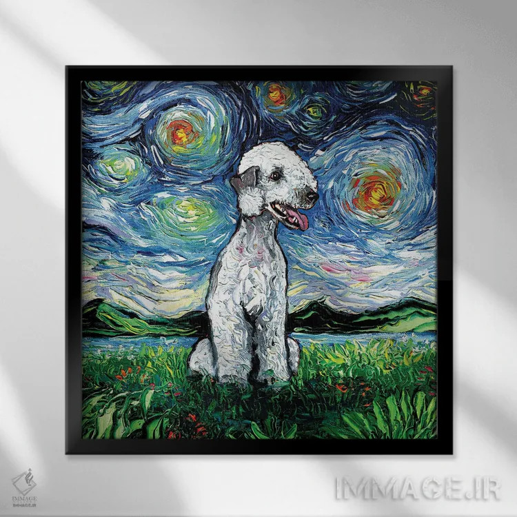 تابلو شب تریر بدلینگتون اثر آجا تریر - نمای قابدار مشکی