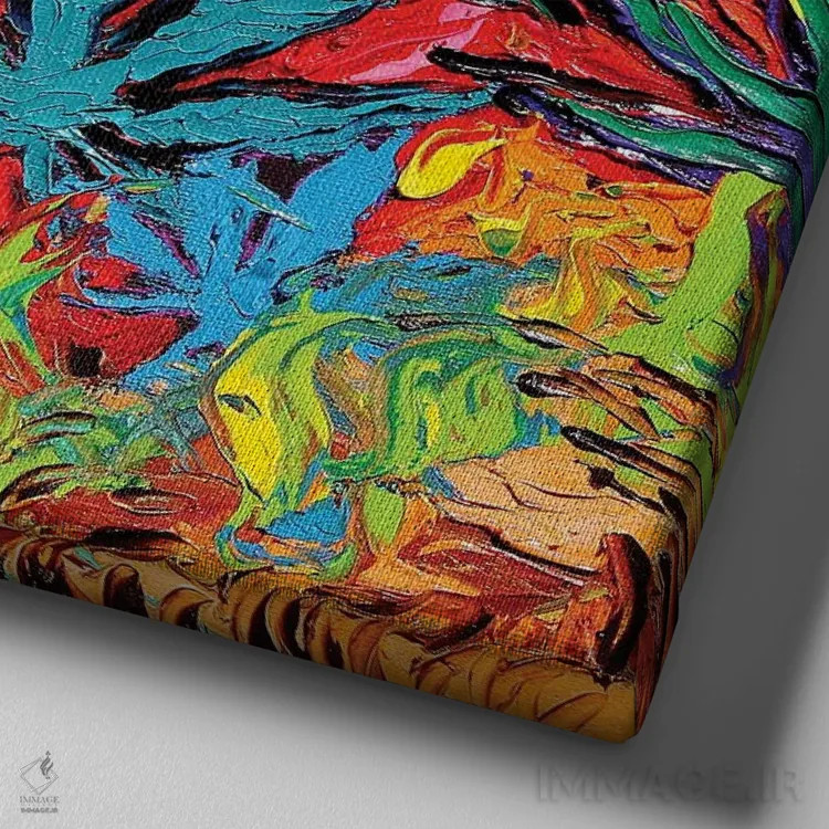 تابلو ذهنت را آزاد کن اثر آجا تریر - نمای نزدیک بافت بوم