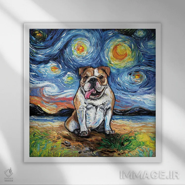 تابلو شب دوم بولداگ اثر آجا تریر - نمای قابدار سفید