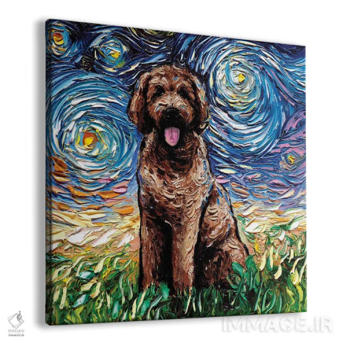 تابلو شب گولدندودل قهوهای اثر آجا تریر - نمای پرسپکتیو محصول