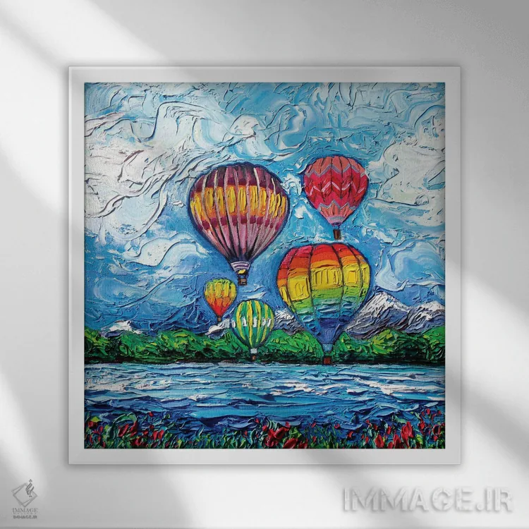 تابلو بر فراز آسمان اثر آجا تریر - نمای قابدار سفید