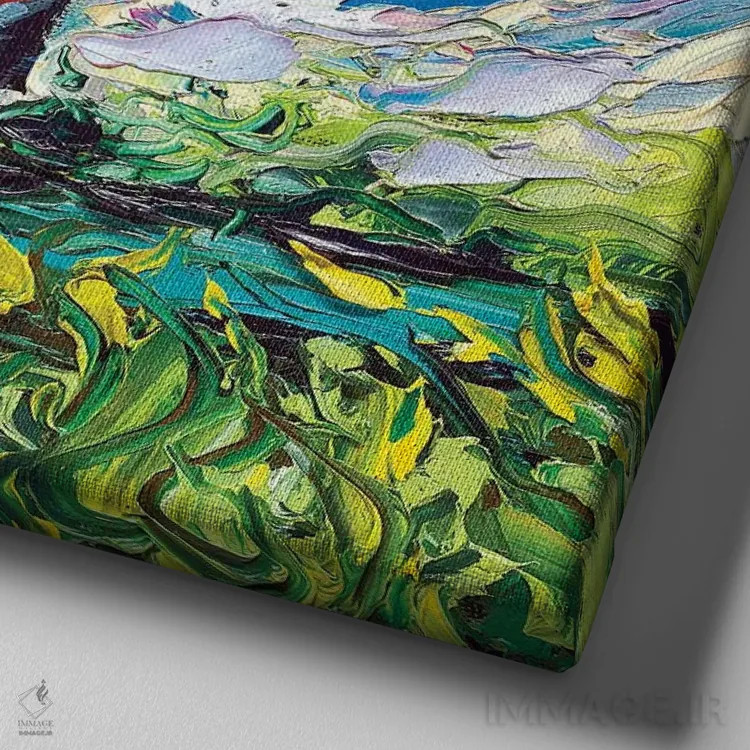 تابلو شب روتوایلر ۲ اثر آجا تریر - نمای نزدیک بافت بوم