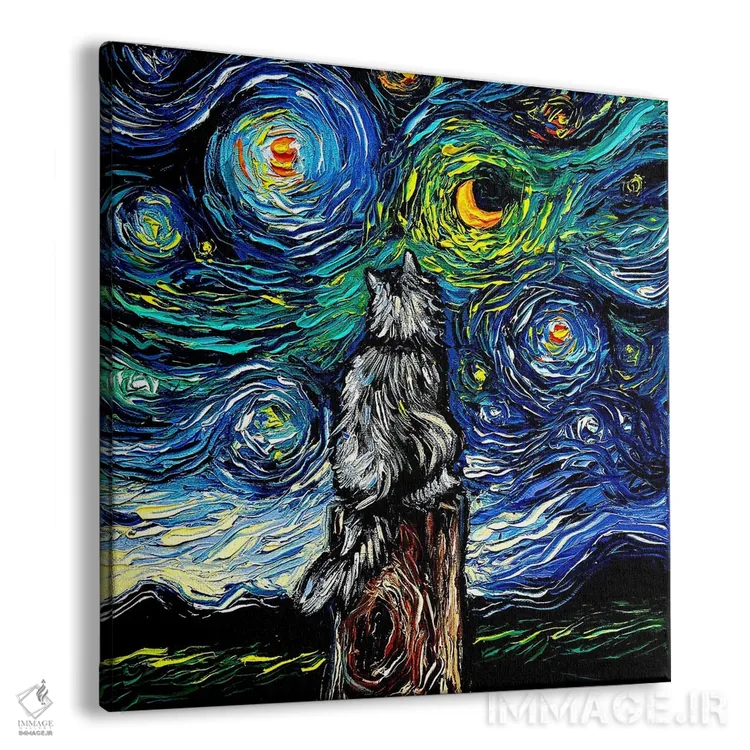 تابلو شب گربه جنگلی نروژی اثر آجا تریر - نمای پرسپکتیو محصول