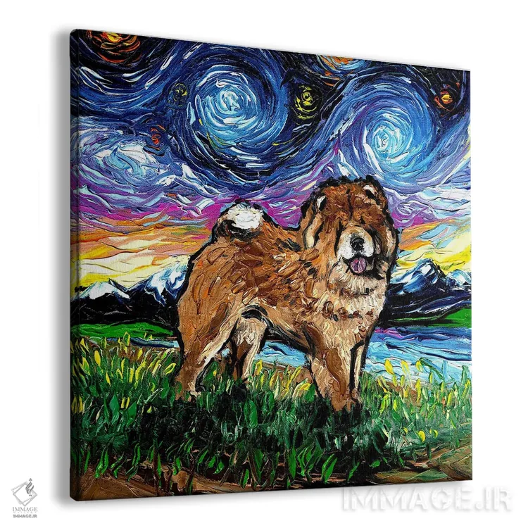 تابلو شب چاوچاو (نژاد سگ) اثر آجا تریر - نمای پرسپکتیو محصول
