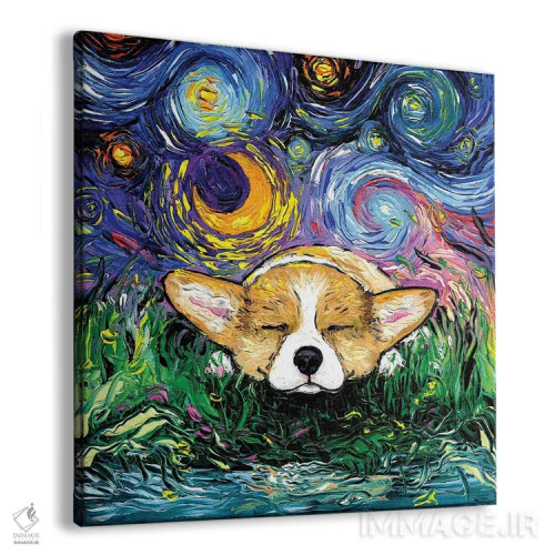 تابلو شب خوابآلود کورگی اثر آجا تریر - نمای پرسپکتیو محصول