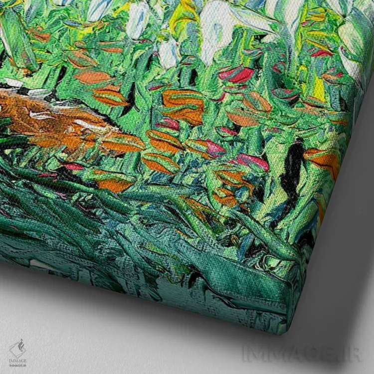 تابلو صبح بهاری اثر آجا تریر - نمای نزدیک بافت بوم