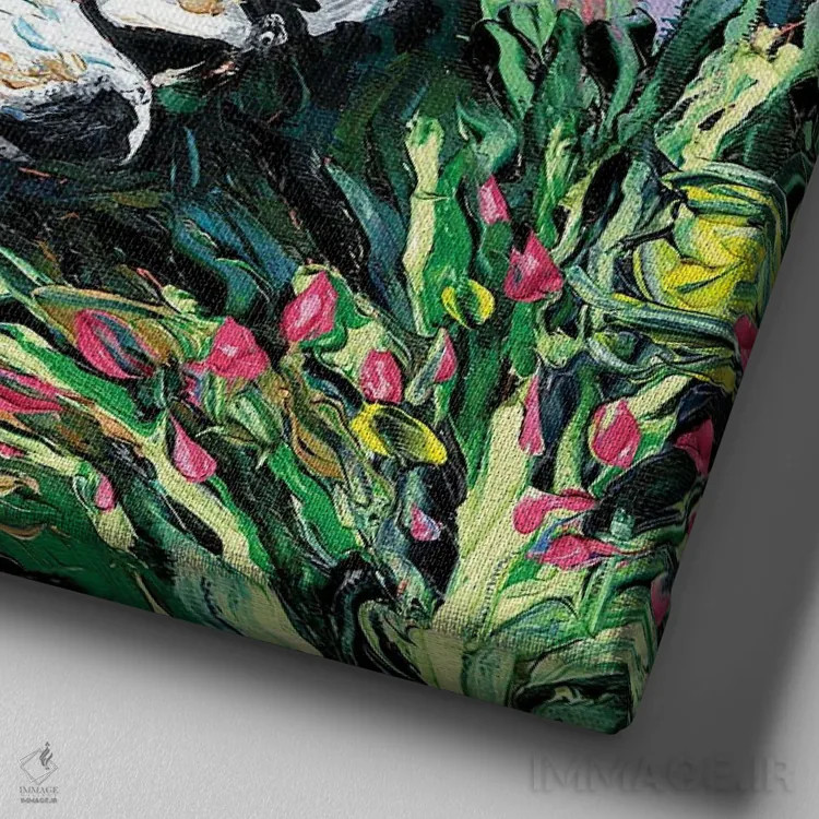 تابلو شب خوابآلود توله بیگل اثر آجا تریر - نمای نزدیک بافت بوم