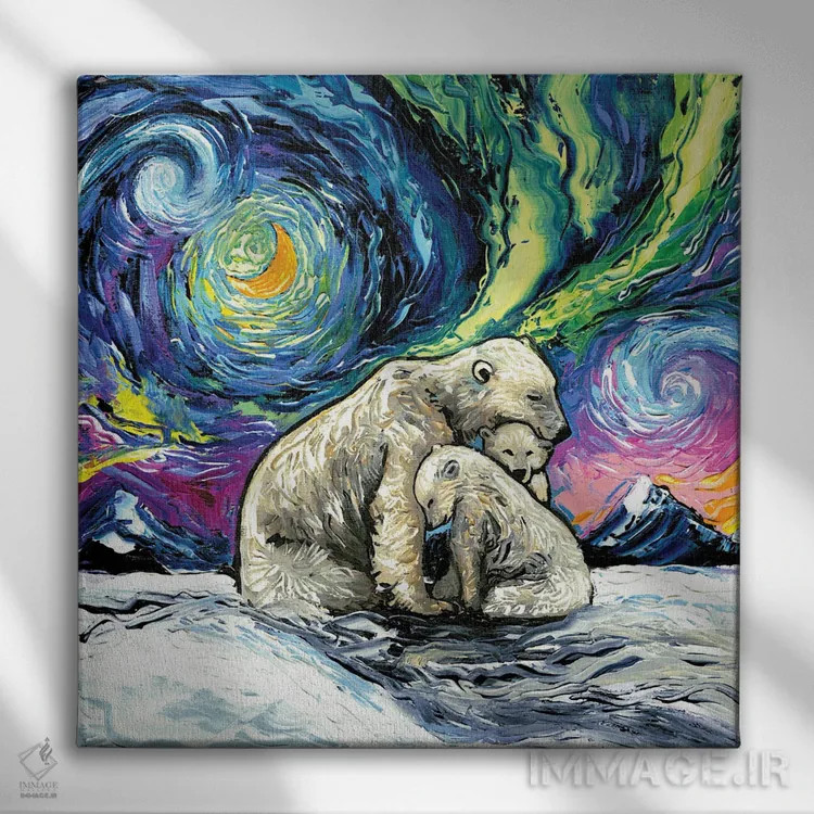 تابلو شب قطبی اثر آجا تریر - نمای روبهرو روی دیوار