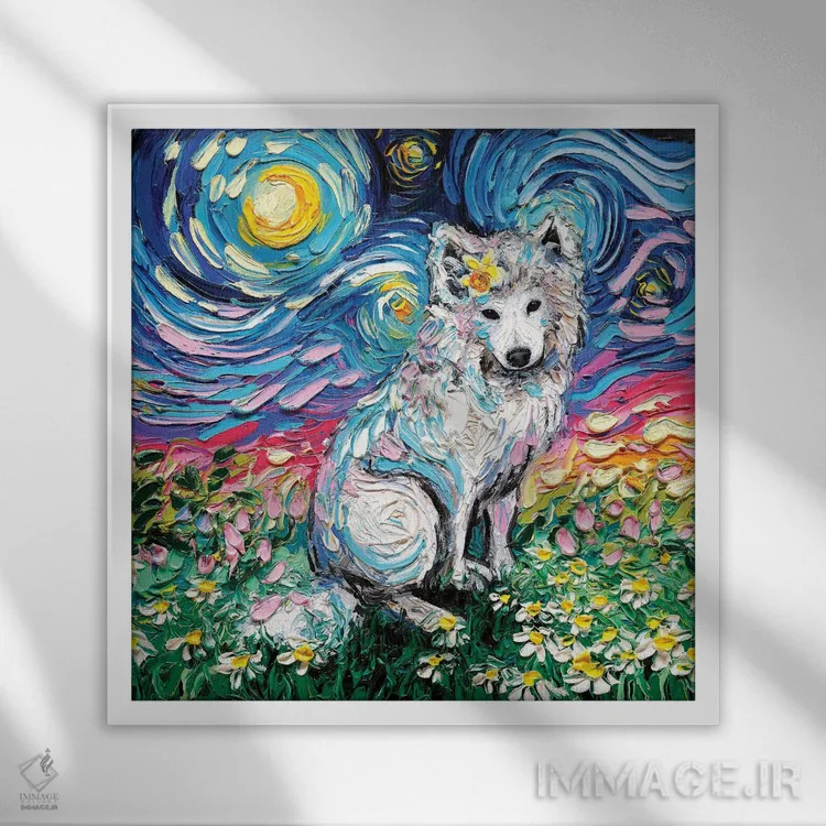 تابلو شب ساموید ۲ اثر آجا تریر - نمای قابدار سفید