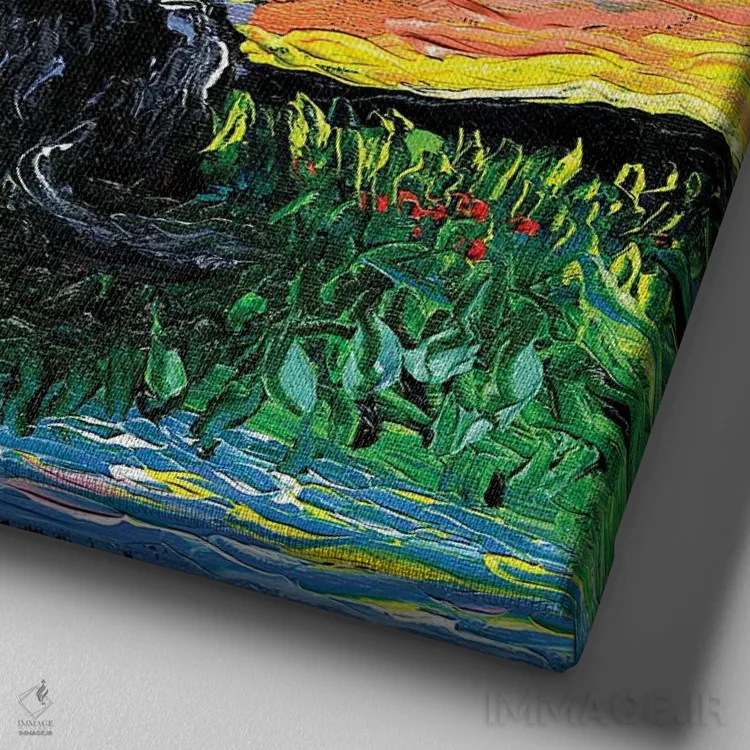 تابلو نیمههای گمشده اثر آجا تریر - نمای نزدیک بافت بوم