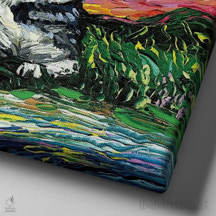 تابلو این عشق اثر آجا تریر - نمای نزدیک بافت بوم