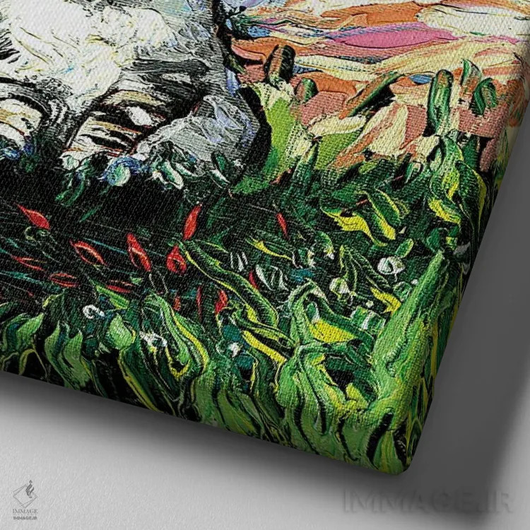 تابلو با هم بودن اثر آجا تریر - نمای نزدیک بافت بوم