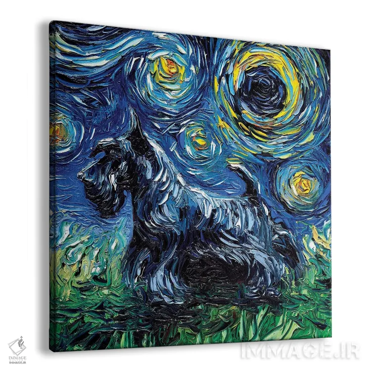 تابلو شب اسکاتی (نژاد سگ) اثر آجا تریر - نمای پرسپکتیو محصول