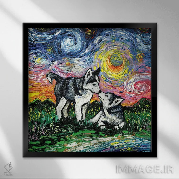 تابلو این عشق اثر آجا تریر - نمای قابدار مشکی