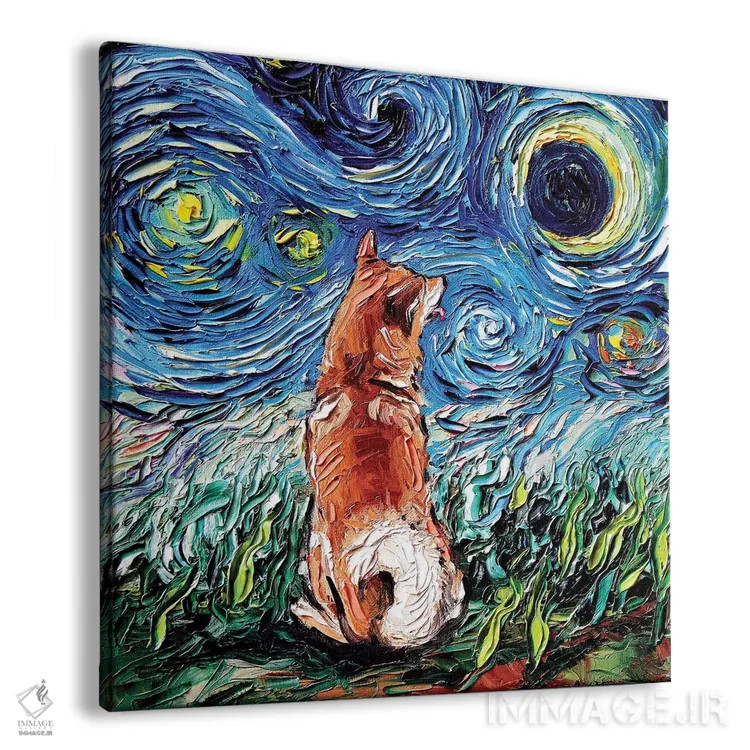 تابلو شب شیبا اینو (نژاد سگ ژاپنی) اثر آجا تریر - نمای پرسپکتیو محصول