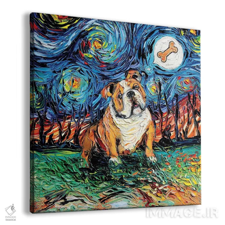 تابلو بولداگ ستارهای اثر آجا تریر - نمای پرسپکتیو محصول