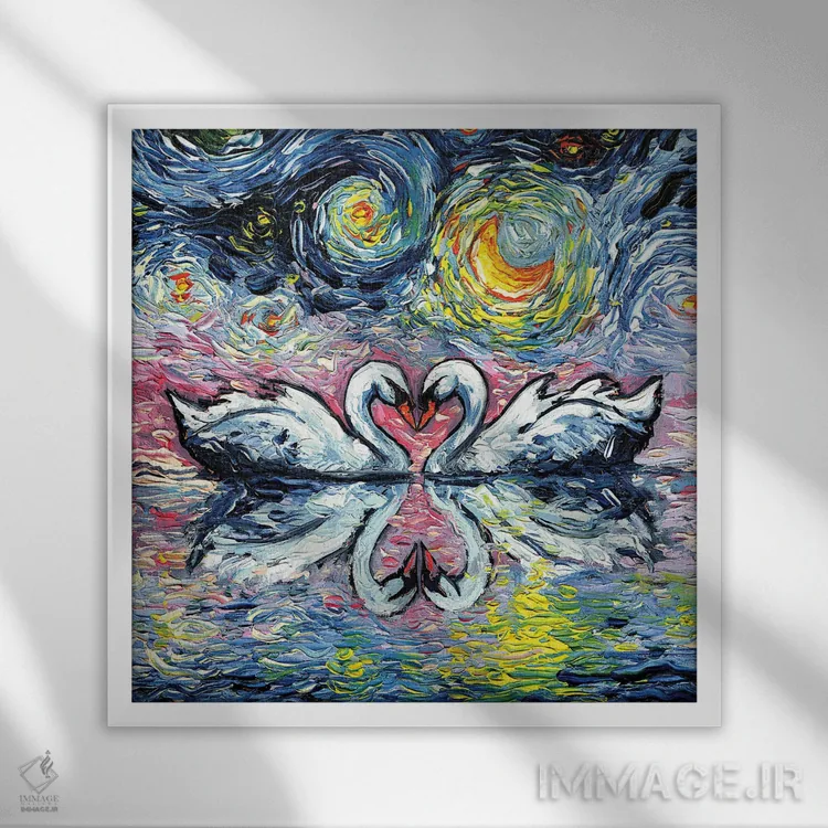 تابلو در سکوت شب اثر آجا تریر - نمای قابدار سفید