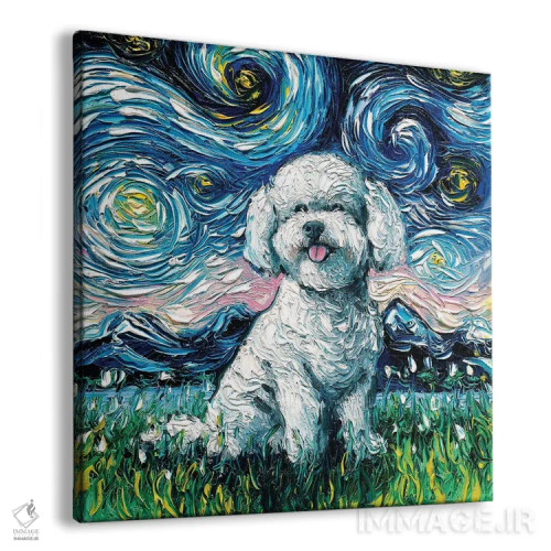 تابلو شب بیشون فریز (نژاد سگ) اثر آجا تریر - نمای پرسپکتیو محصول