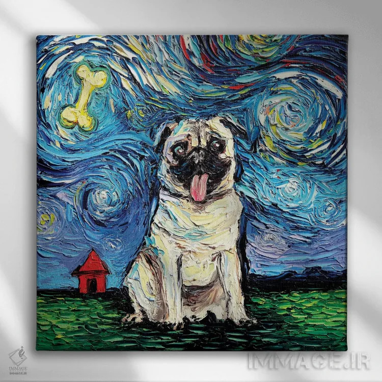 تابلو پاگ ستارهای اثر آجا تریر - نمای روبهرو روی دیوار