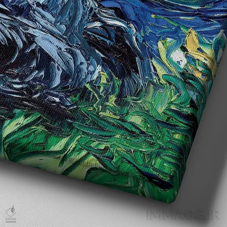 تابلو شب اسکاتی (نژاد سگ) اثر آجا تریر - نمای نزدیک بافت بوم