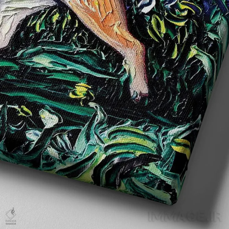 تابلو شب استافوردشر بول تریر اثر آجا تریر - نمای نزدیک بافت بوم