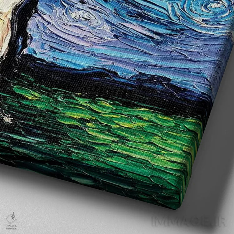 تابلو پاگ ستارهای اثر آجا تریر - نمای نزدیک بافت بوم