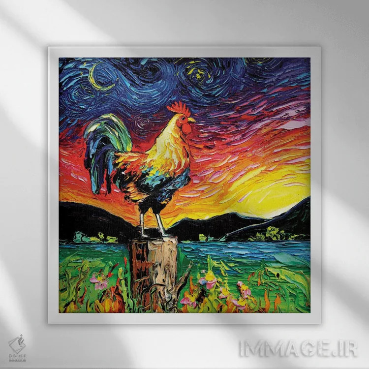 تابلو صبح پرستاره و درخشان اثر آجا تریر - نمای قابدار سفید