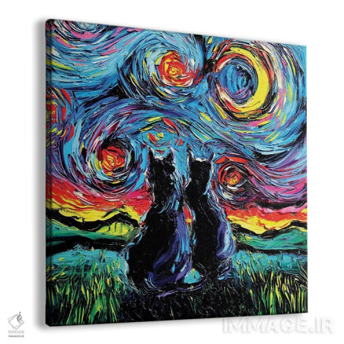 تابلو گربههای ونگوگ اثر آجا تریر - نمای پرسپکتیو محصول