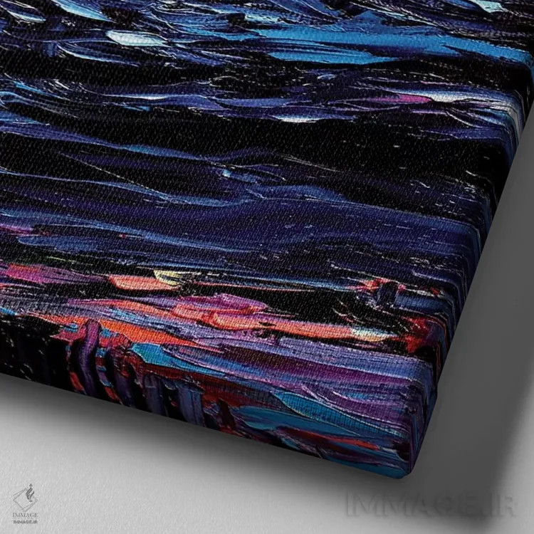 تابلو ونگوگ هرگز آینده را ندید اثر آجا تریر - نمای نزدیک بافت بوم