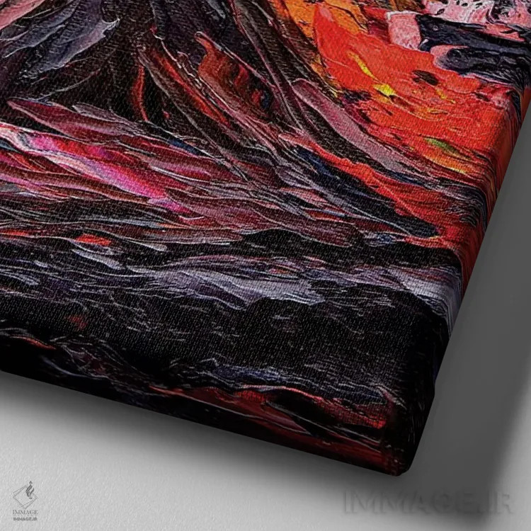 تابلو ونگوگ هرگز سرزمین سایه را ندید اثر آجا تریر - نمای نزدیک بافت بوم