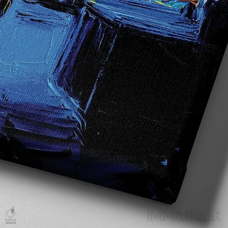 تابلو ونگوگ هرگز سوختن جهان را تماشا نکرد اثر آجا تریر - نمای نزدیک بافت بوم