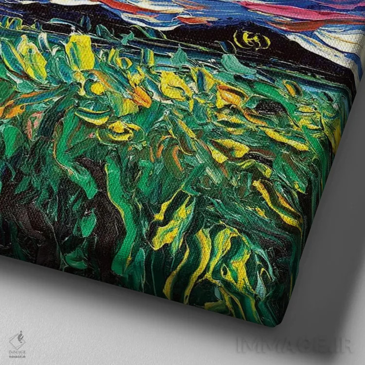 تابلو شب داشهوند سیاه و قهوهای اثر آجا تریر - نمای نزدیک بافت بوم