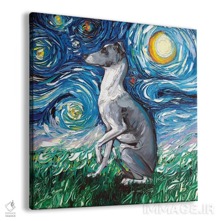 تابلو شب ویپت (نژاد سگ) اثر آجا تریر - نمای پرسپکتیو محصول