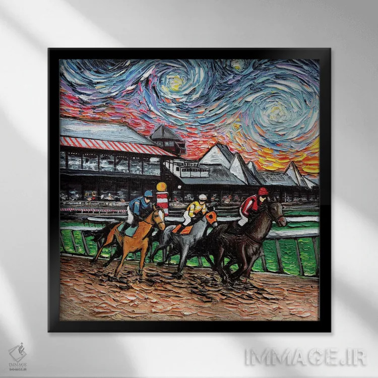 تابلو ونگوگ هرگز ساراتوگا را ندید اثر آجا تریر - نمای قابدار مشکی