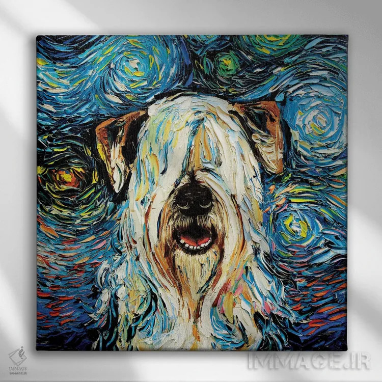 تابلو شب ویتن (نژاد سگ) اثر آجا تریر - نمای روبهرو روی دیوار