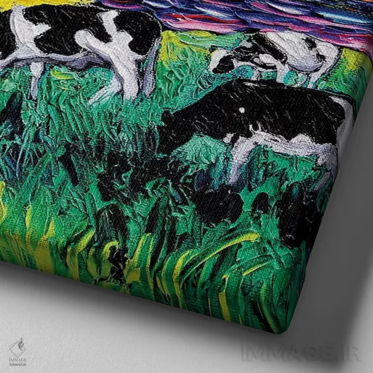 تابلو ونگوگ هرگز ربوده نشد اثر آجا تریر - نمای نزدیک بافت بوم