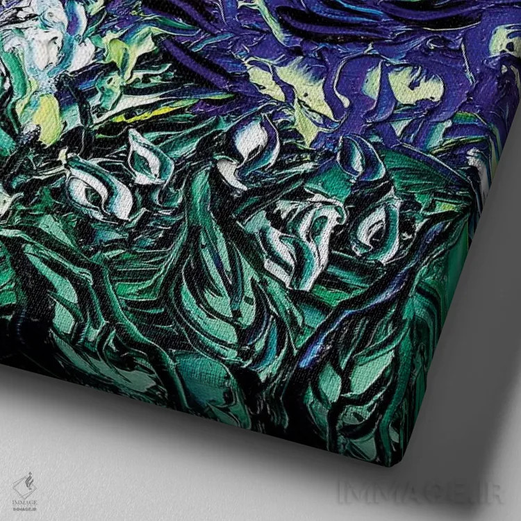 تابلو شب وستی (نژاد سگ) اثر آجا تریر - نمای نزدیک بافت بوم