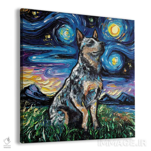 تابلو شب بلو هیلر (نژاد سگ) اثر آجا تریر - نمای پرسپکتیو محصول