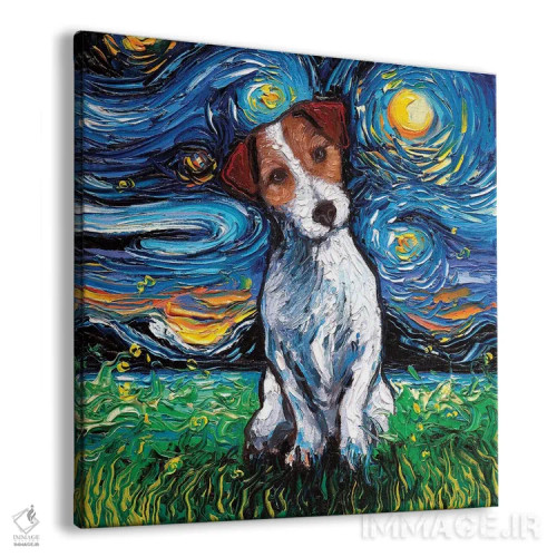 تابلو شب جک راسل تریر اثر آجا تریر - نمای پرسپکتیو محصول