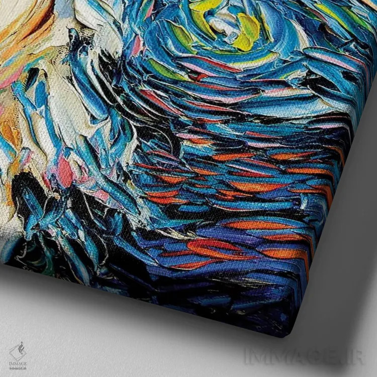 تابلو شب ویتن (نژاد سگ) اثر آجا تریر - نمای نزدیک بافت بوم