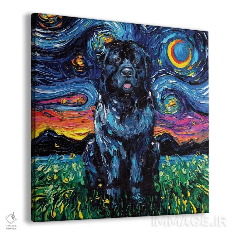تابلو شب نیوفاندلند (نژاد سگ) اثر آجا تریر - نمای پرسپکتیو محصول