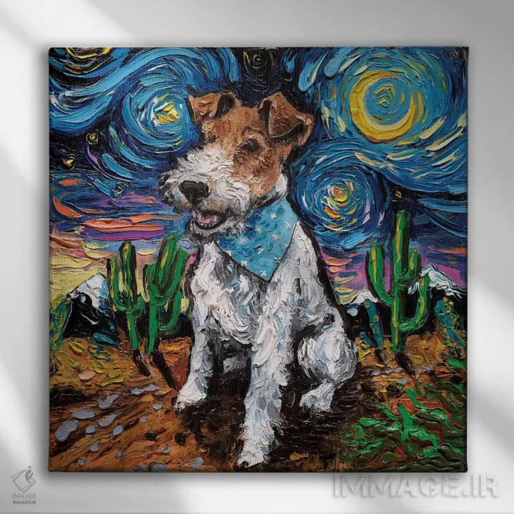 تابلو شب وایر فاکس تریر اثر آجا تریر - نمای روبهرو روی دیوار